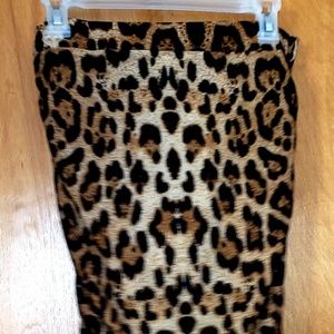 Ankle length, leopard print maxi skirt